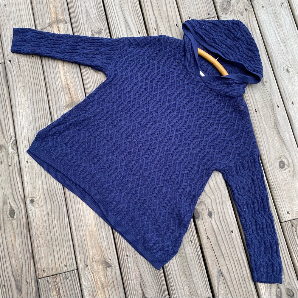 Soft Surroundings Boardwalk Hooded Cable Knit Sweater